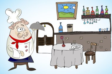 Cook the dish in a restaurant clipart