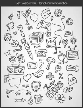 Set web icon. Hand-drawn vector clipart