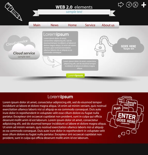 Webdesign Website-Elemente. Vektorvorlage — Stockvektor