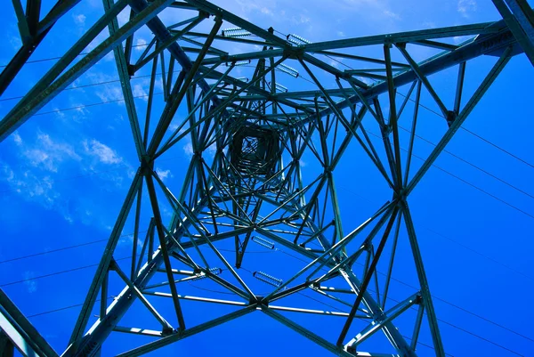 Electric pylon seen by inside Stock Image