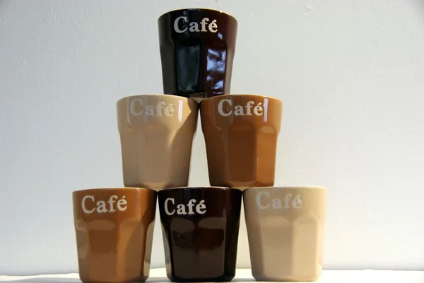 Six tasses de café — Photo