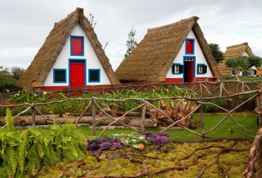 Typical houses in Santana, Madeira. clipart