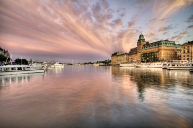 Amazing sky over Stockholm. clipart