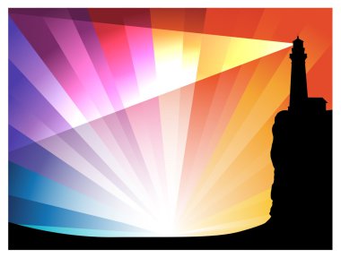 Colorful Lighthouse vector background clipart