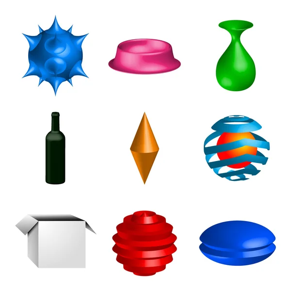 Alguns objetos 3D Gráficos Vetores