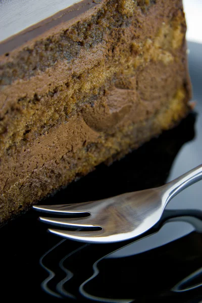 Chocolate cake closeup — Stock Photo, Image