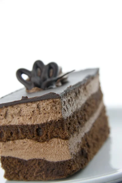 巧克力蛋糕特写 — 图库照片