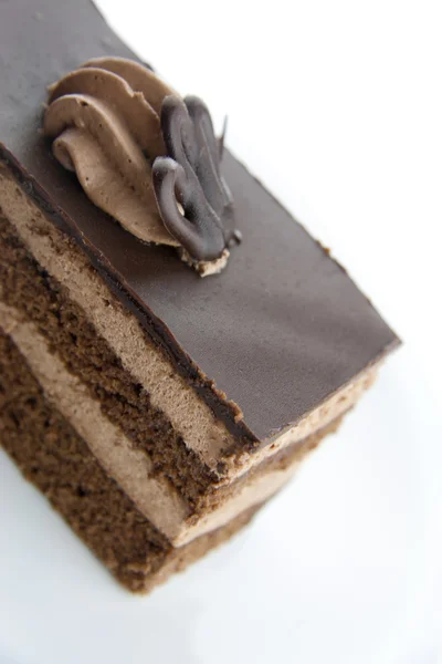 巧克力蛋糕的角度 — 图库照片