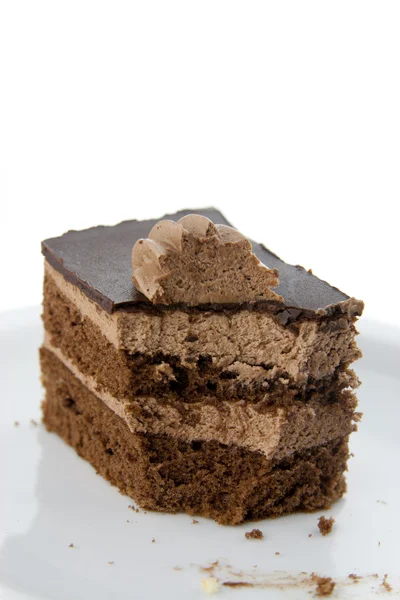 Bitten chocolate cake — Stock Photo, Image