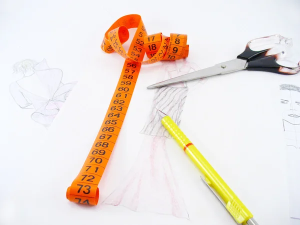 Scissors and pencil — Stock Photo, Image