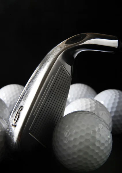 Taco de golfe e bolas — Fotografia de Stock