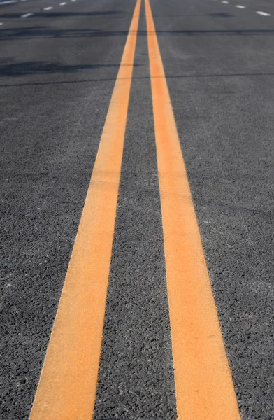 stock image Double yellow lines