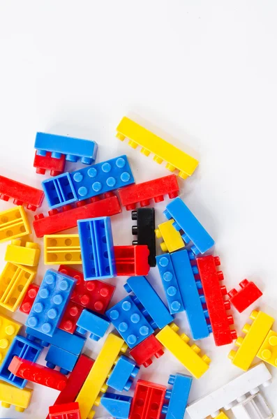 Plastic building blocks isolated on white background — Stock Photo, Image