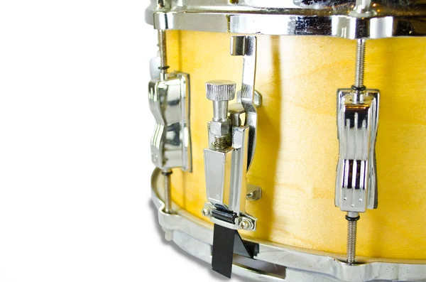 Used snare drum 's lug i solated on white background — стоковое фото