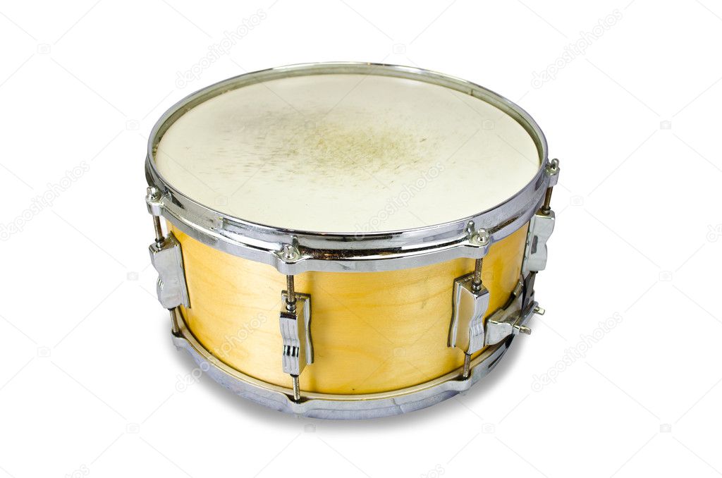 Used snare drum's lug i solated on white background