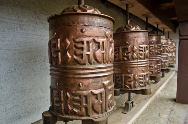 stock image Prayer wheels in nepal