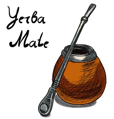 A calabash with a bombilla clipart