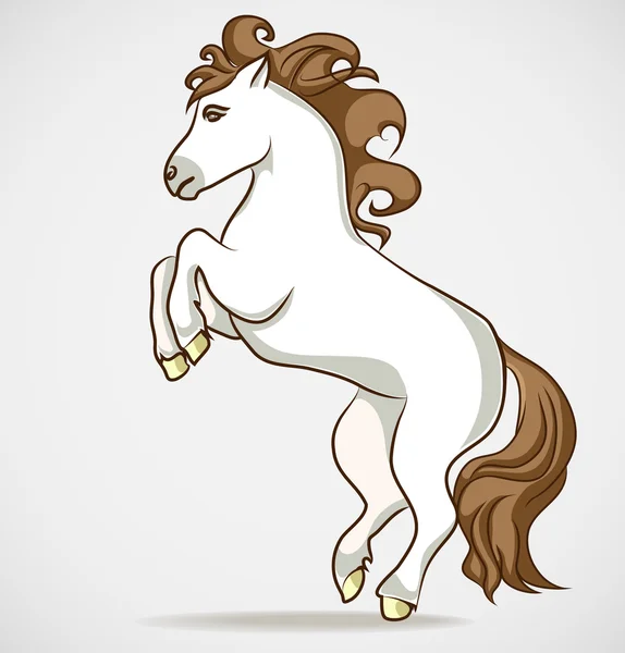 Ilustración vectorial de un pony blanco — Archivo Imágenes Vectoriales