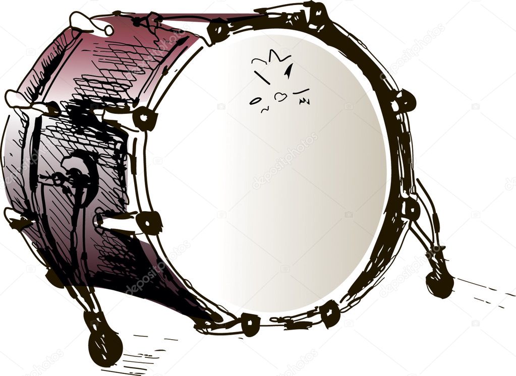 Drum, Vector illustration drum, music instrument, vector background ...