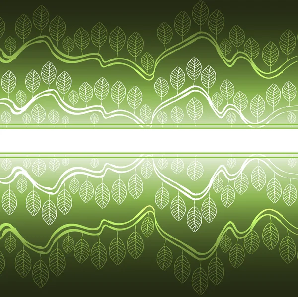 抽象树叶和绿色背景 — 图库矢量图片
