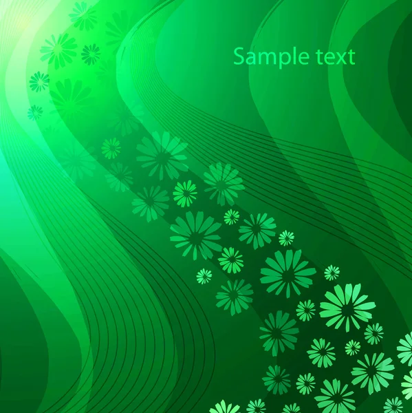 Blumen mit smaragdgrünem Hintergrund — Stockvektor