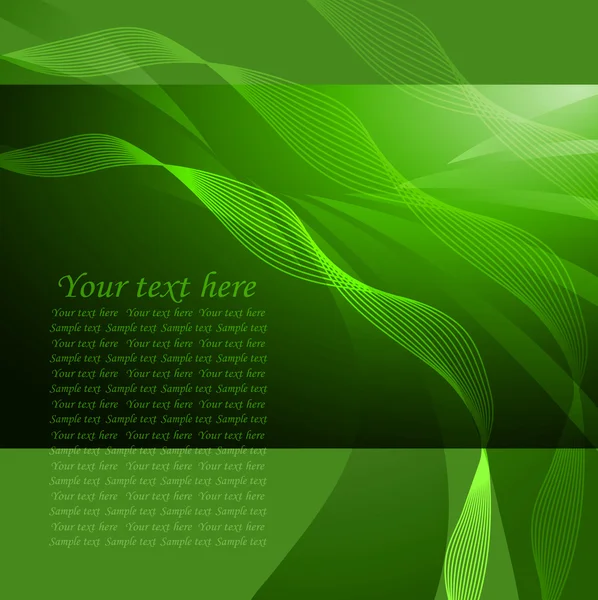 Background with a green curved lines — Stock Vector