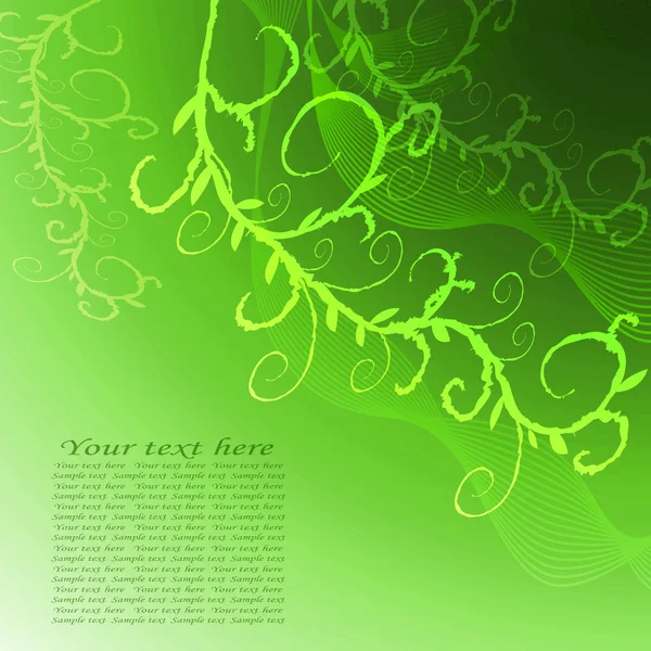在绿色背景上绿色的小树枝 — 图库矢量图片
