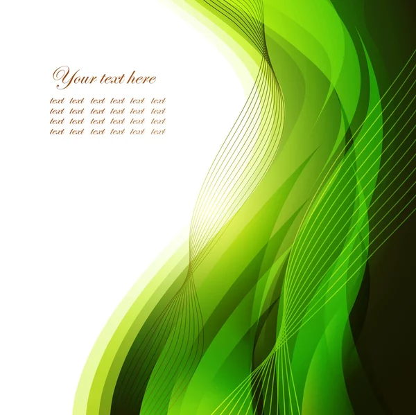 Grüner Hintergrund mit abstraktem Blatt — Stockvektor