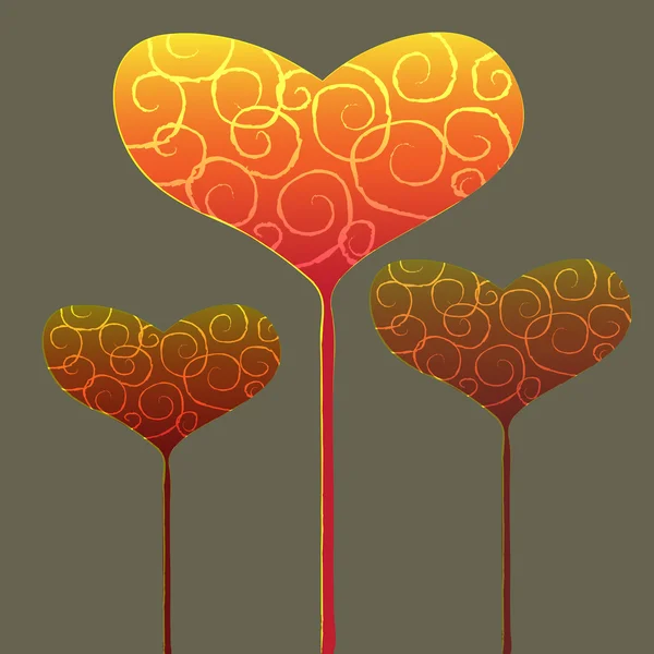 Fond avec des coeurs multicolores — Image vectorielle