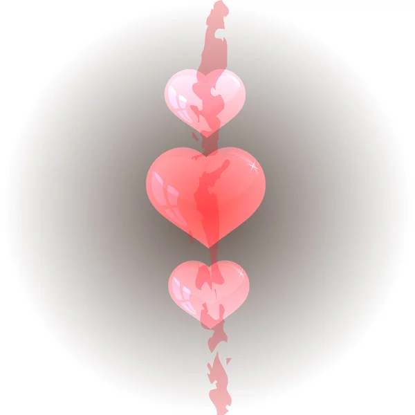 Φόντο με πολύχρωμες καρδιές — Διανυσματικό Αρχείο