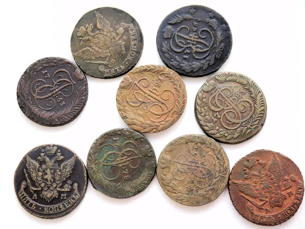 Старовинні російські монети — стокове фото