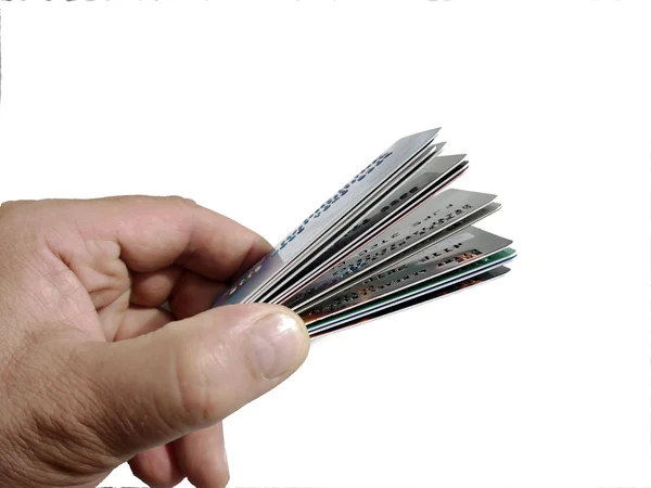 Hand mit Kreditkarten — Stockfoto