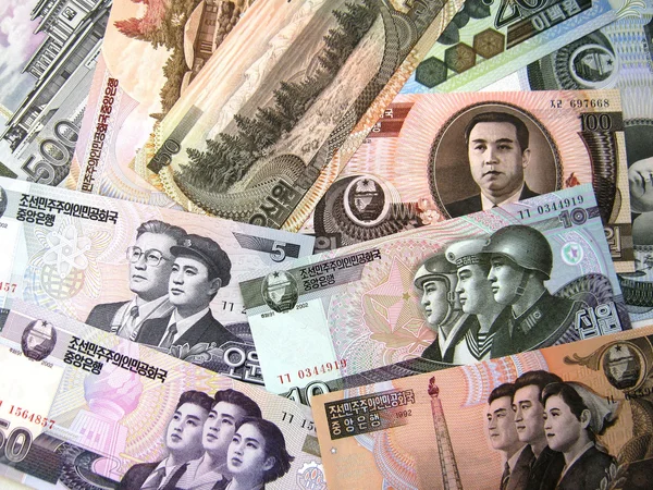 Pengar i Nordkorea — Stockfoto