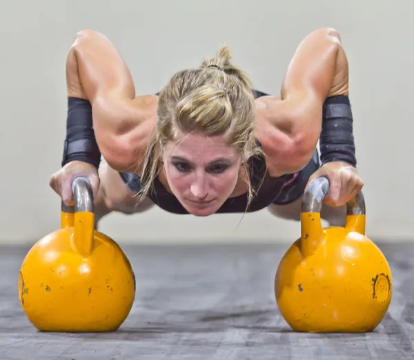 Kettlebells in the gym — Stock Photo, Image