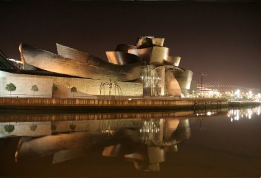 Guggenheim museum by night clipart
