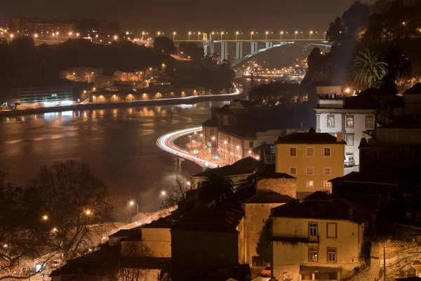 Porto genom natten — Stockfoto