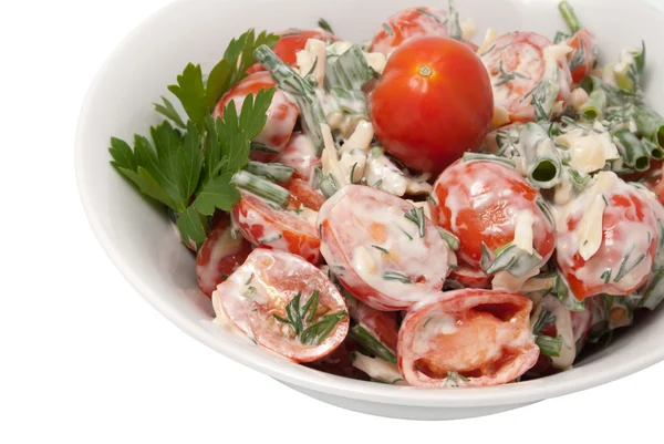 Salad from red tomatoes — Stock Photo, Image
