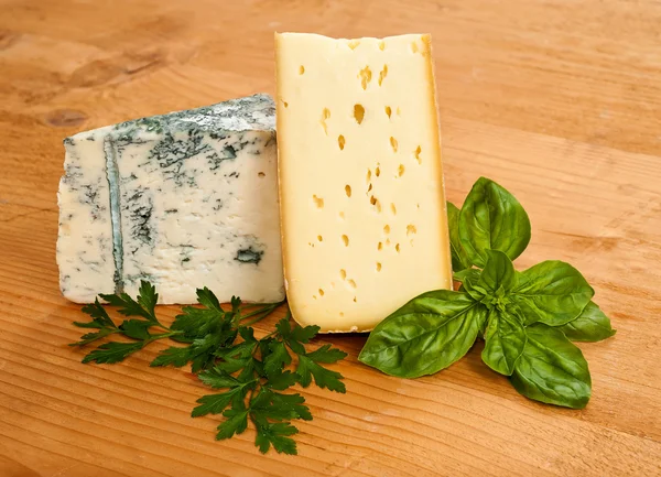 Cheeses basil and parsley — Stock Photo, Image