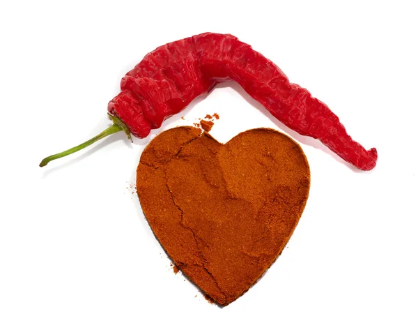 stock image Hot pepper with paprika heart