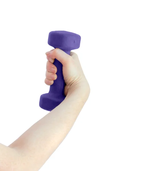 stock image Intense female hand holds a dumbbell