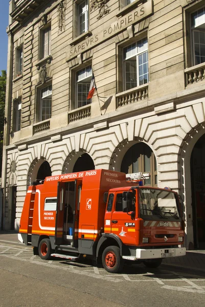 소방 트럭, 파리, 프랑스 스톡 사진