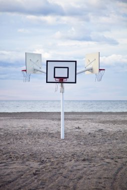 Basketball on the beach clipart