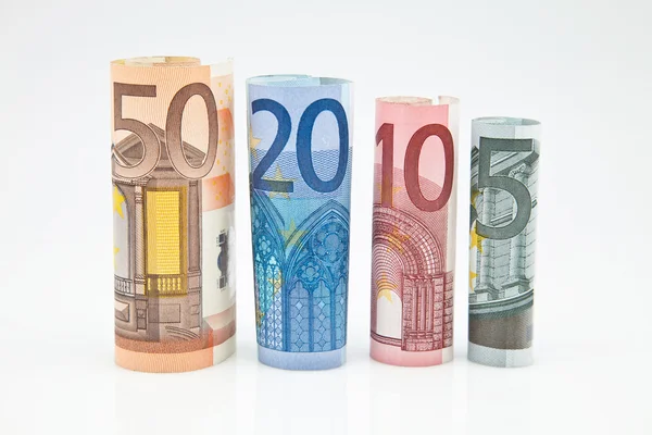 Billetes europeos de diferentes valores — Foto de Stock