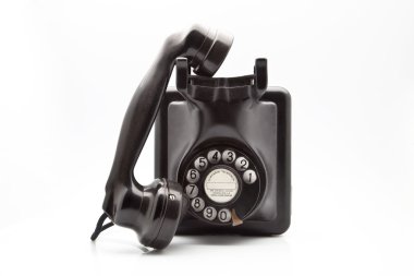 Old black telephone dial disk clipart