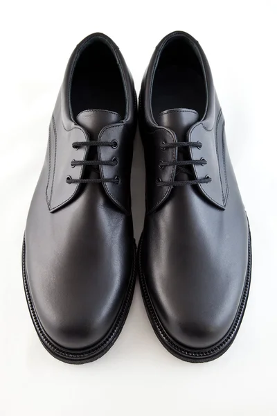 Black shoe made ​​of leather — Stock Photo, Image