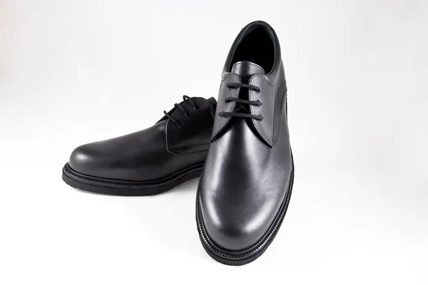 Black shoe made ​​of leather — Stock Photo, Image