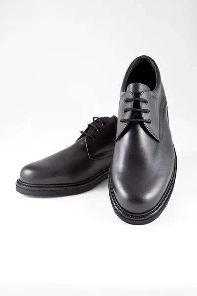 Black shoes made ​​of leather — Stock Photo, Image