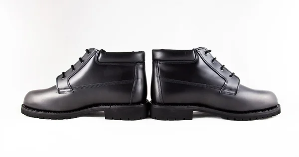 Czarne buty wykonane? ze skóry — Zdjęcie stockowe