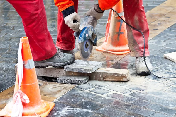 Stock image Tile cutting