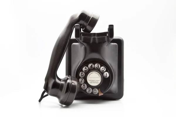 오래 된 검은 전화 다이얼 디스크 — 스톡 사진